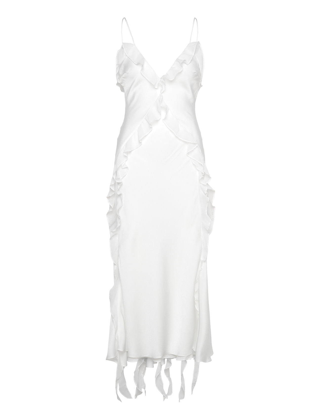 Marsella Ruffle Midi Dress White Bardot