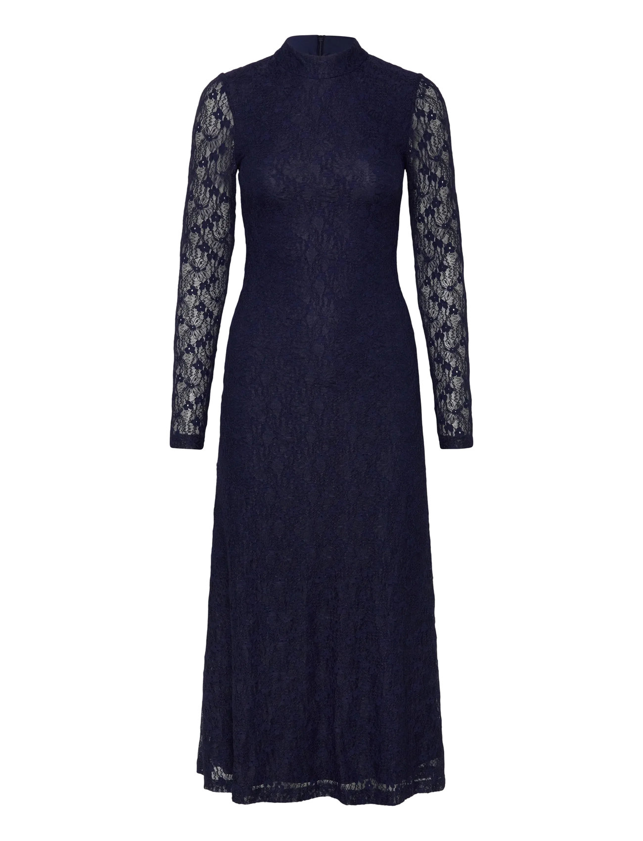 BARDOT Ola Lange Ärmel Midi Kleid Navy - 40 - Damen