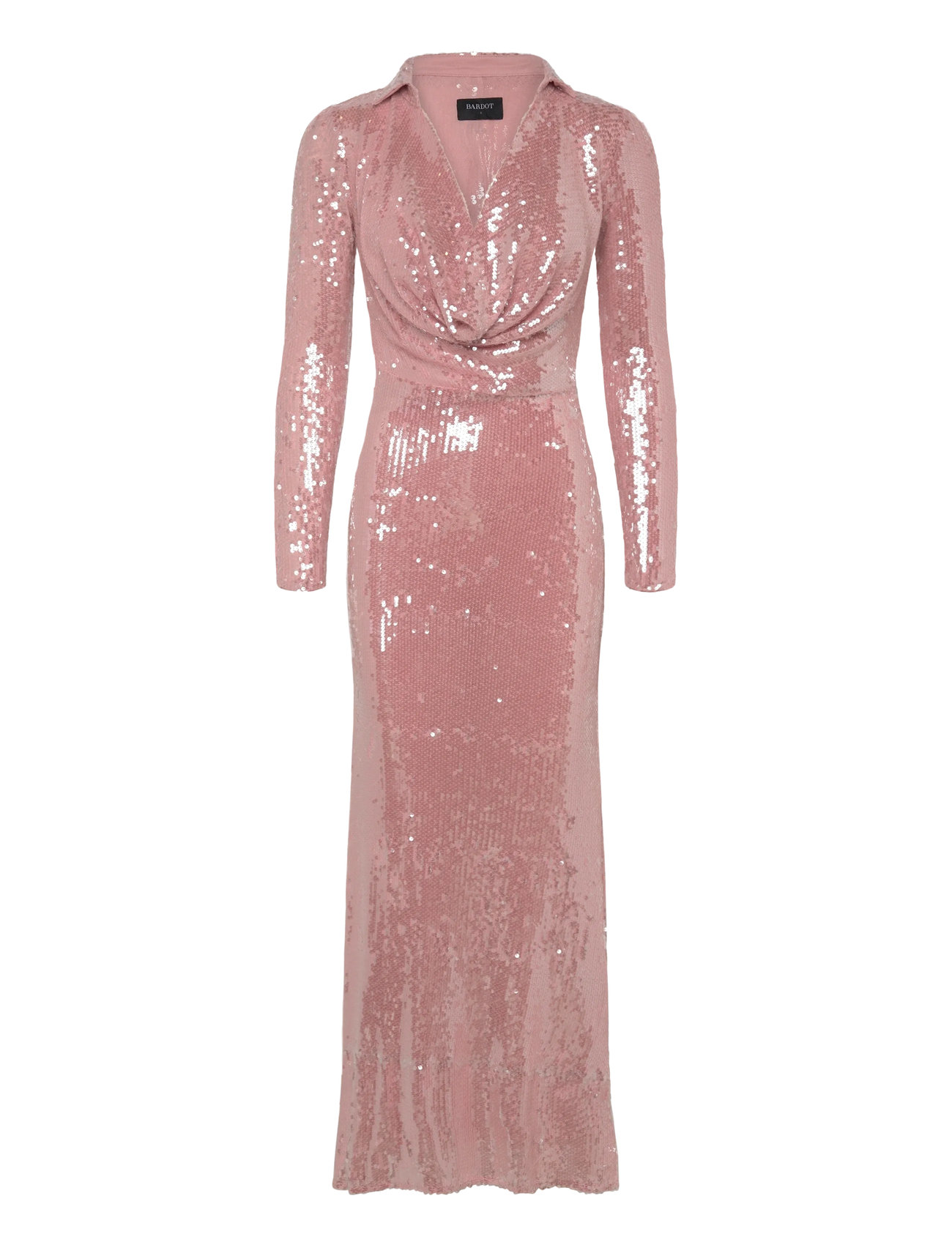 BARDOT Lorel Pailletten Mesh Midi Kleid Pink - XS - Damen