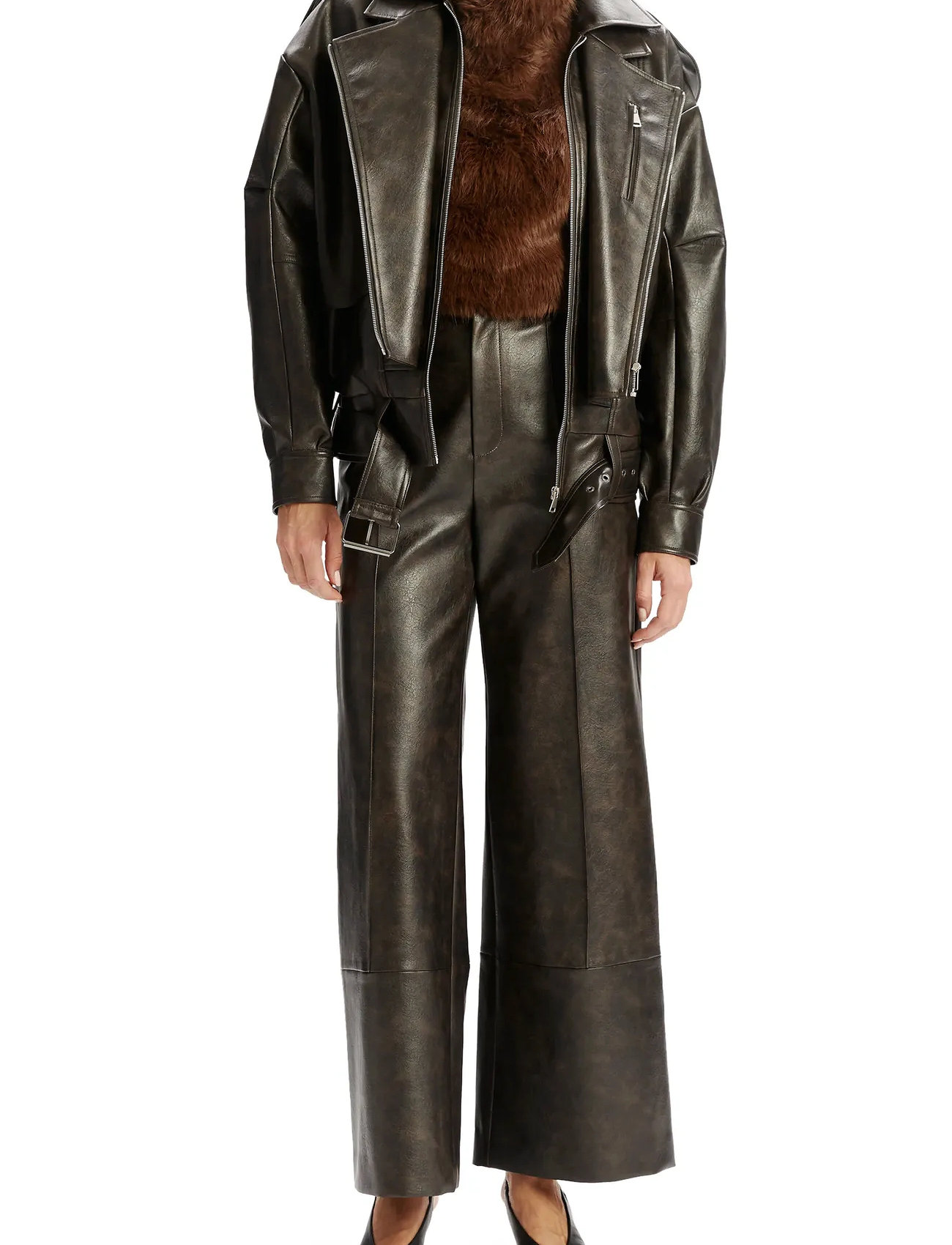 Bardot Kavi Vegan Leather Jacket, S, Brown, Jakker > Læder, Dame