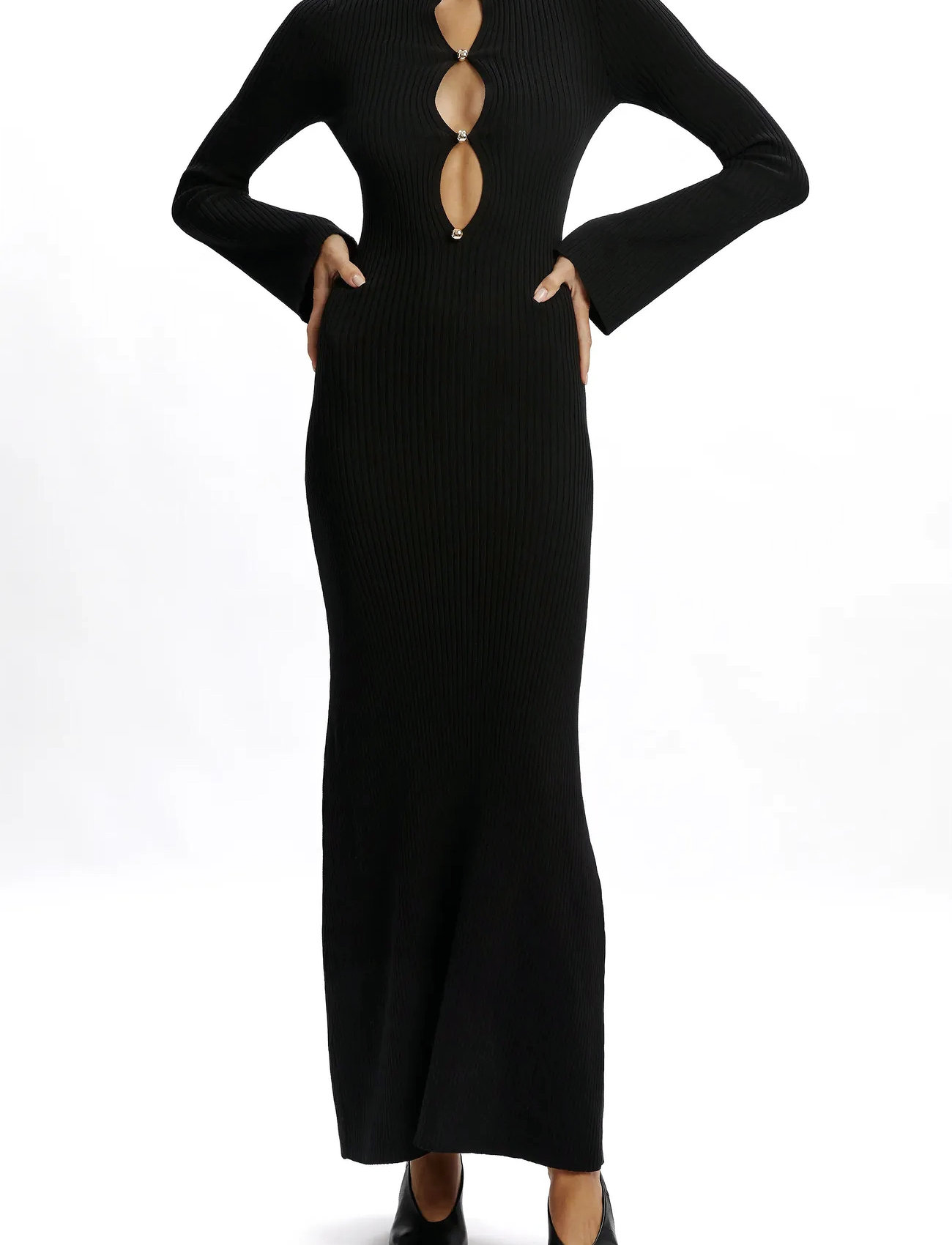 Bardot Nautico Knit Maxi Dress, L, Black, Kjoler > Maxikjole, Dame