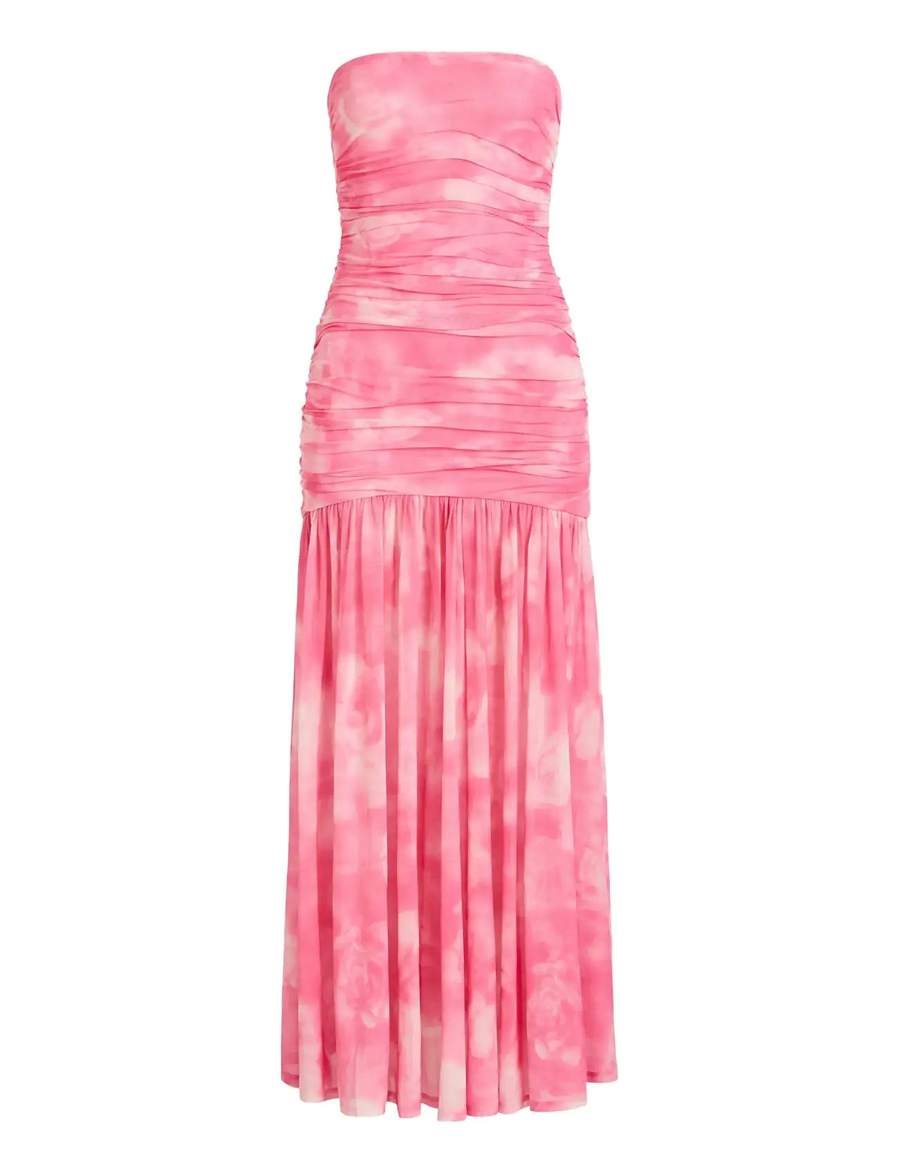 Solana Printed Mesh Maxi Dress Maxikjole Festkjole Pink Bardot