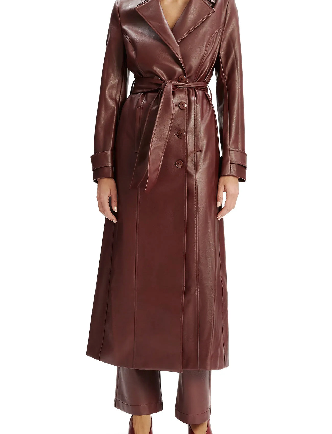 Bardot Vegan Leather Longline Coat