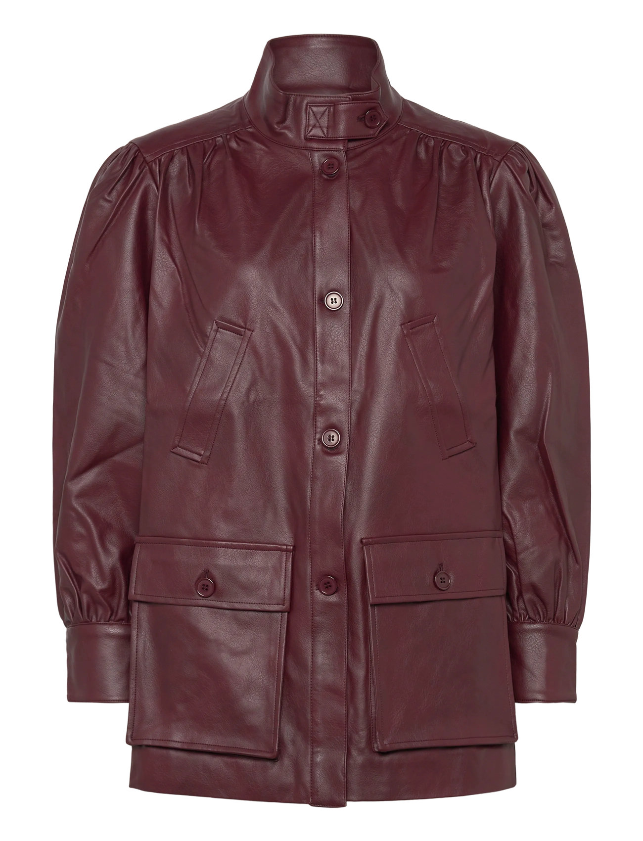 BARDOT Clements Vegan Leder Jacke Burgundy - XS - Damen