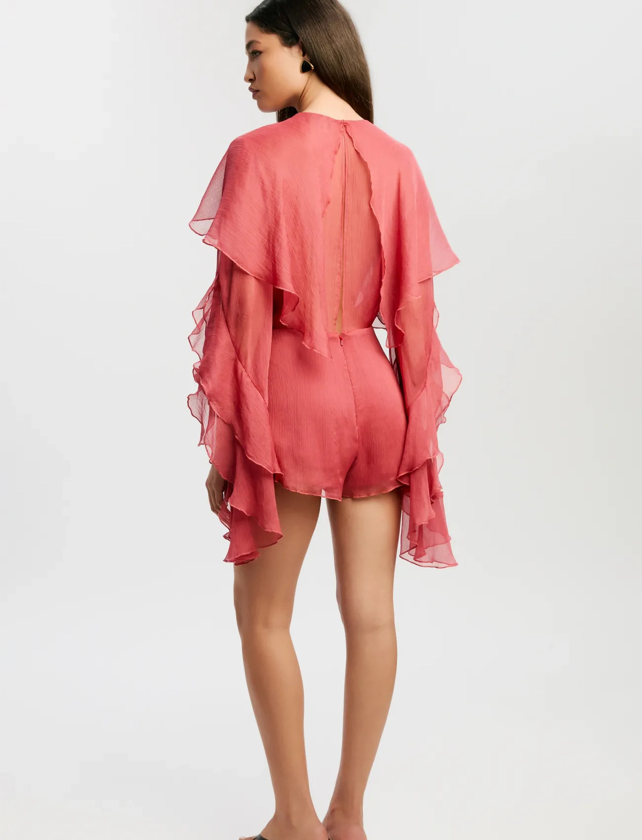 Bardot Carson Ruffle Playsuit, 36, Pink, Underdele > Jumpsuits, Dame