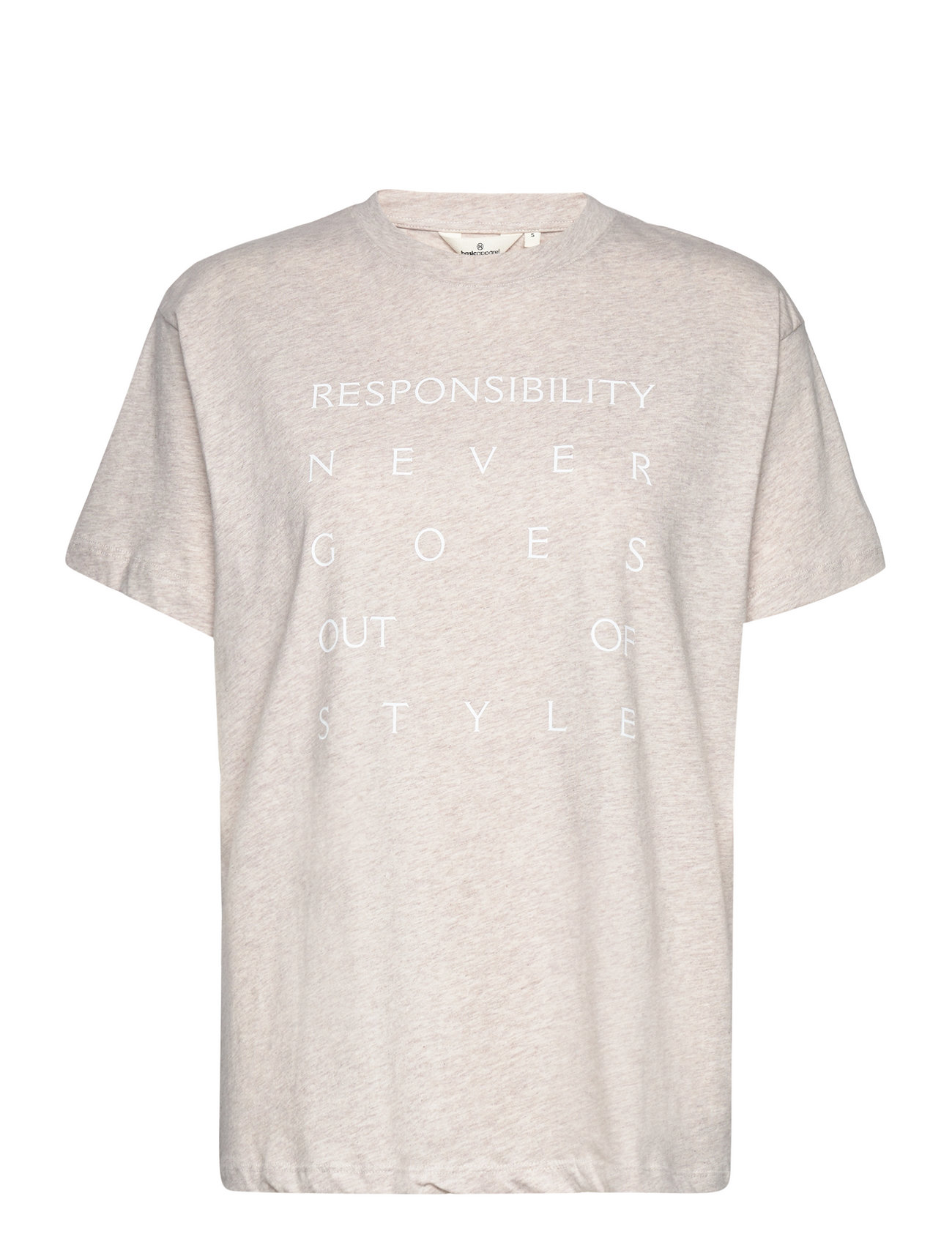Responsibility T-Shirt Gots Tops T-shirts & Tops Short-sleeved Cream Basic Apparel