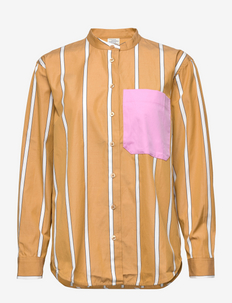 MESA - denim shirts - camel stripe