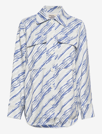 MILO - långärmade skjortor - diagonal blue