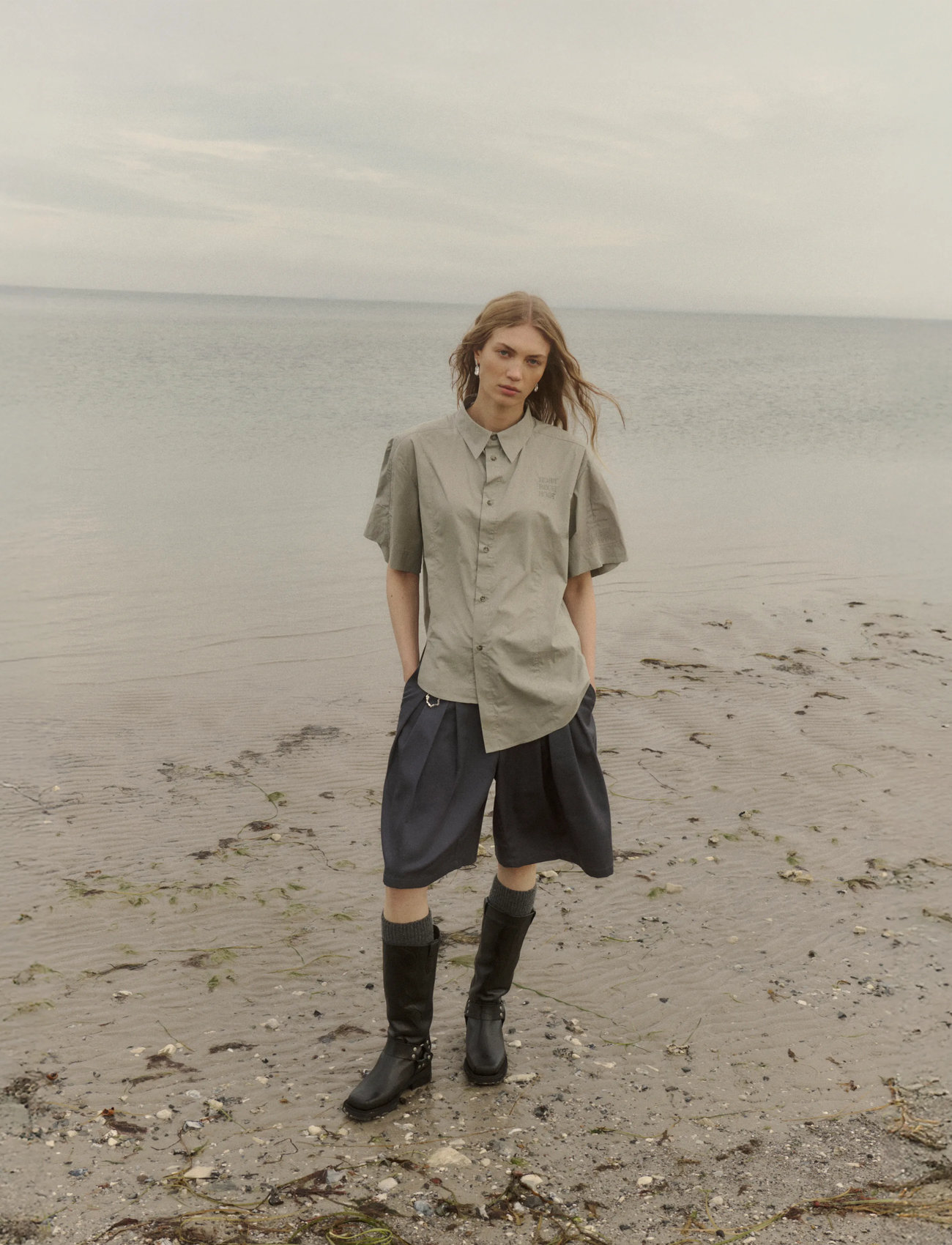 BECH Bech Pleated Shorts, XS, Grey, Shorts > Bermudas, Dame
