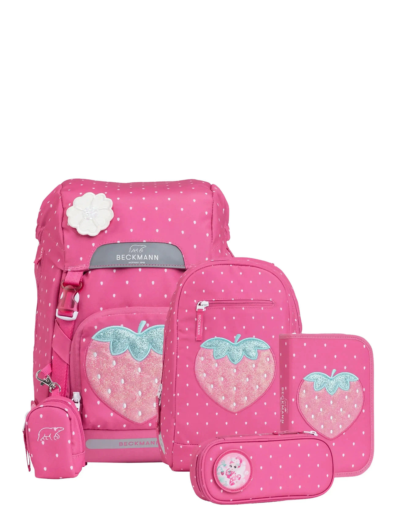 Beckmann Norway Classic Set, Strawberry, One Size, Pink, Tasker > Rygsække, Børn