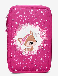 Three-section pencil case - Forest Deer - pencil cases - red