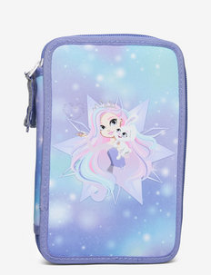 Three-section pencil case - Star Princess - pencil cases - pink