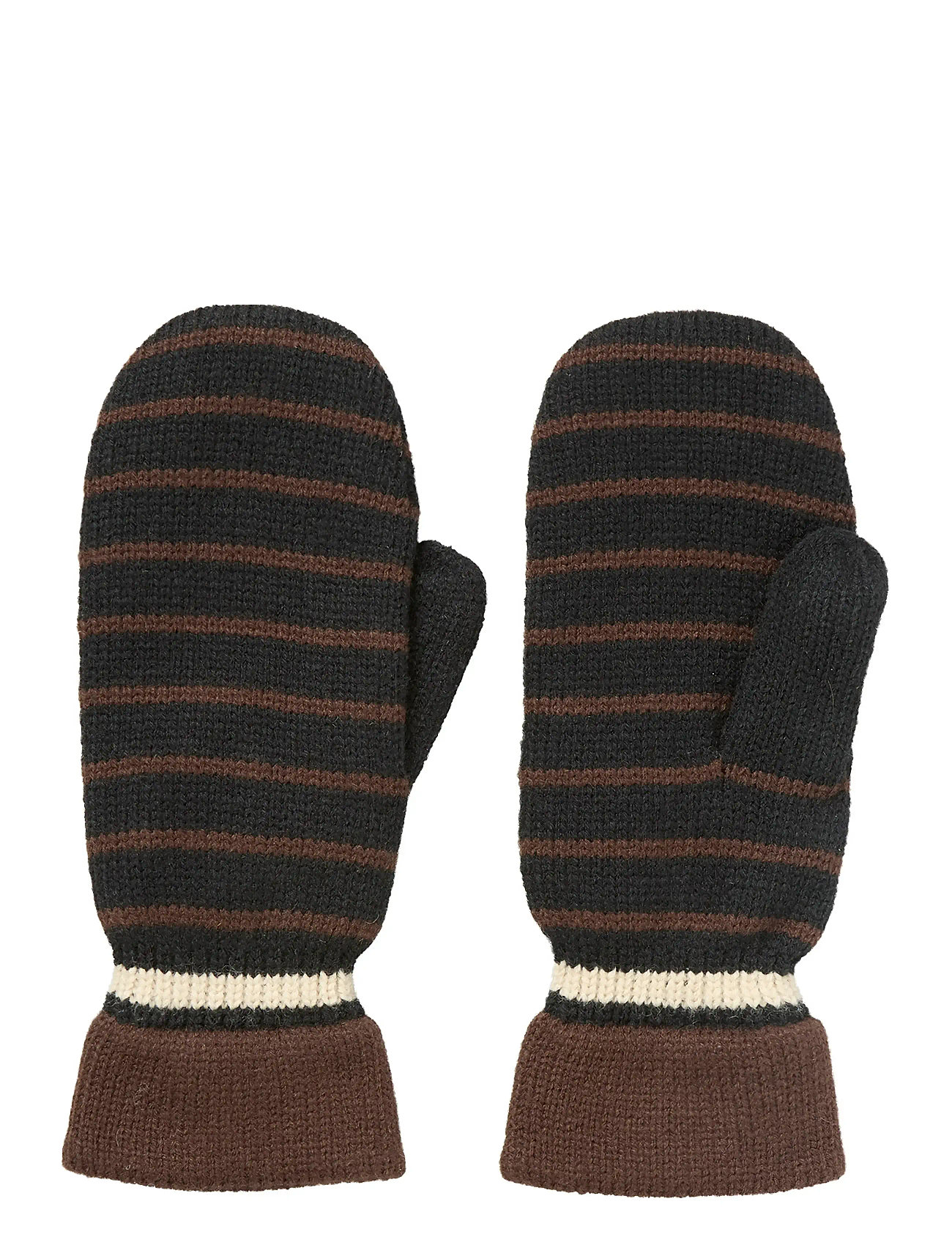 BECKSÖNDERGAARD Thin Gestreift Emerald Handschuhe Braun - L/XL - Damen