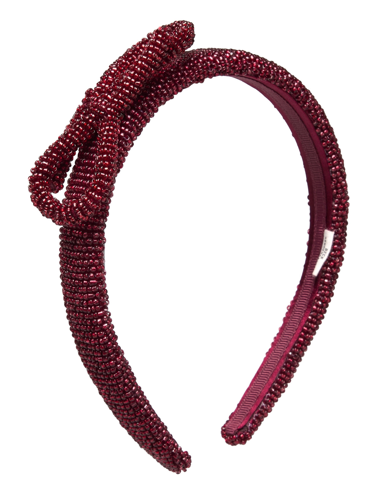 Bow Slim Beaded Hairbrace Burgundy Becksöndergaard