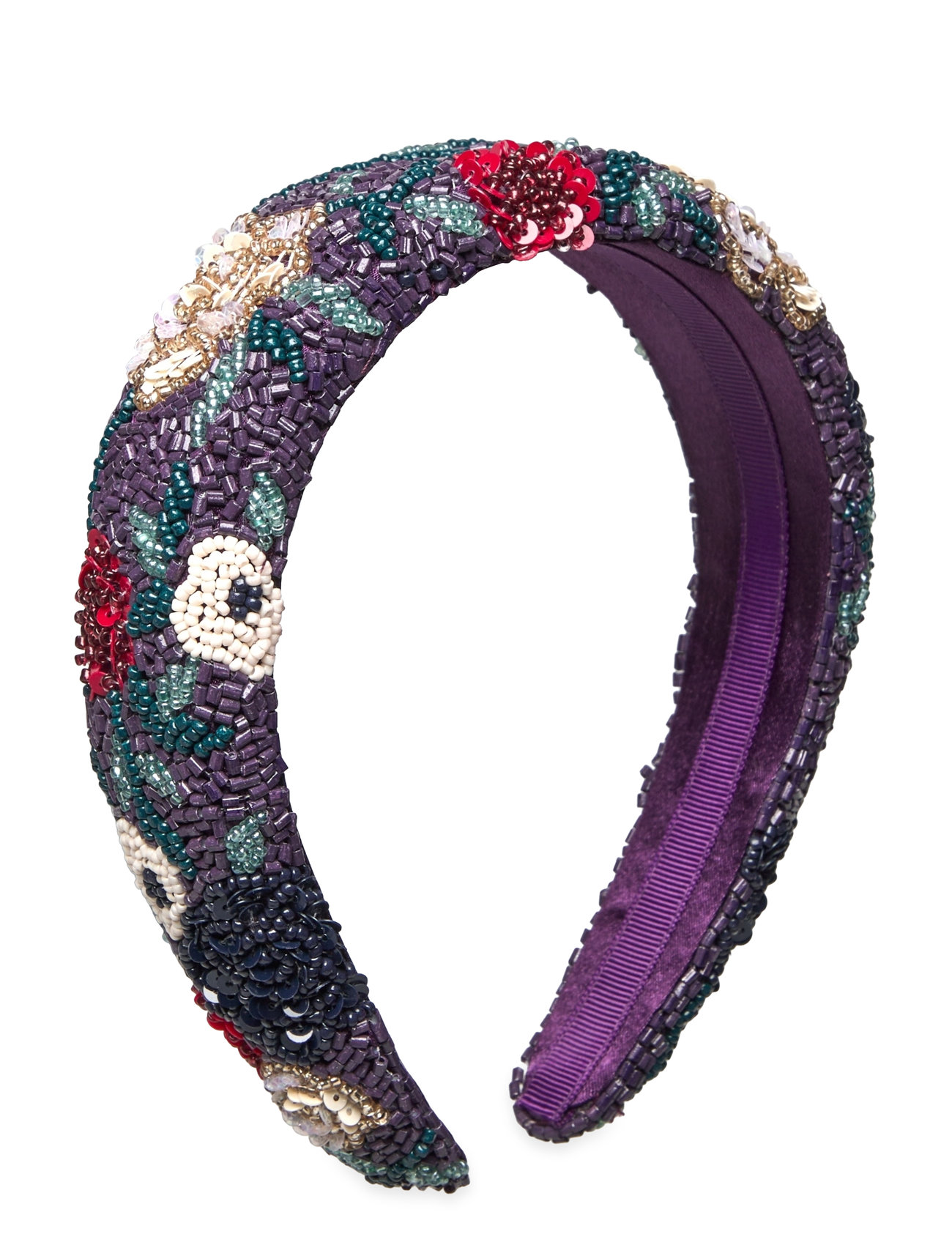 Wintery Wide Beaded Hairbrace Purple Becksöndergaard