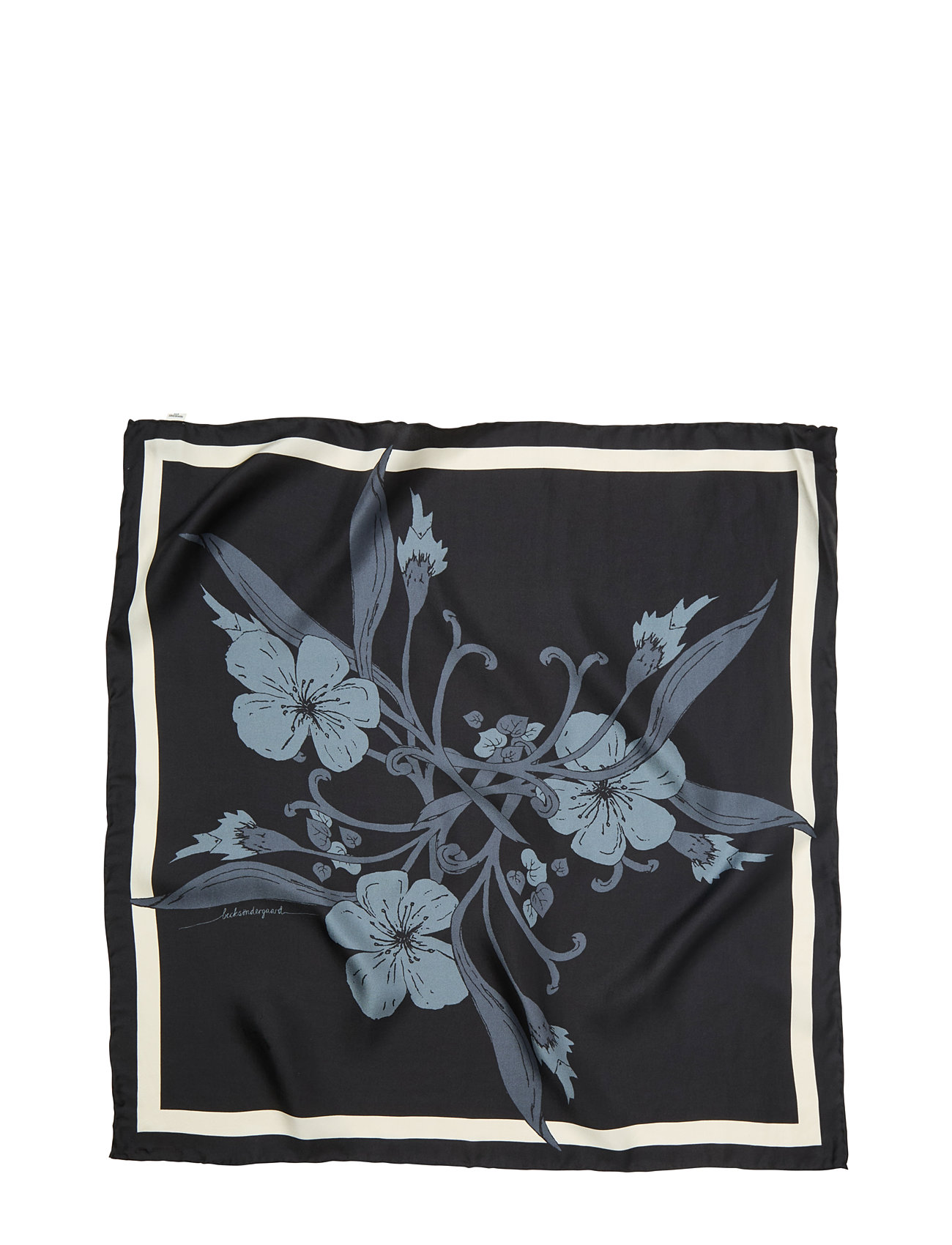 Becksöndergaard Magna Flower Sia Scarf, One Size, Black, Tørklæder > Letvægtstørklæder, Dame