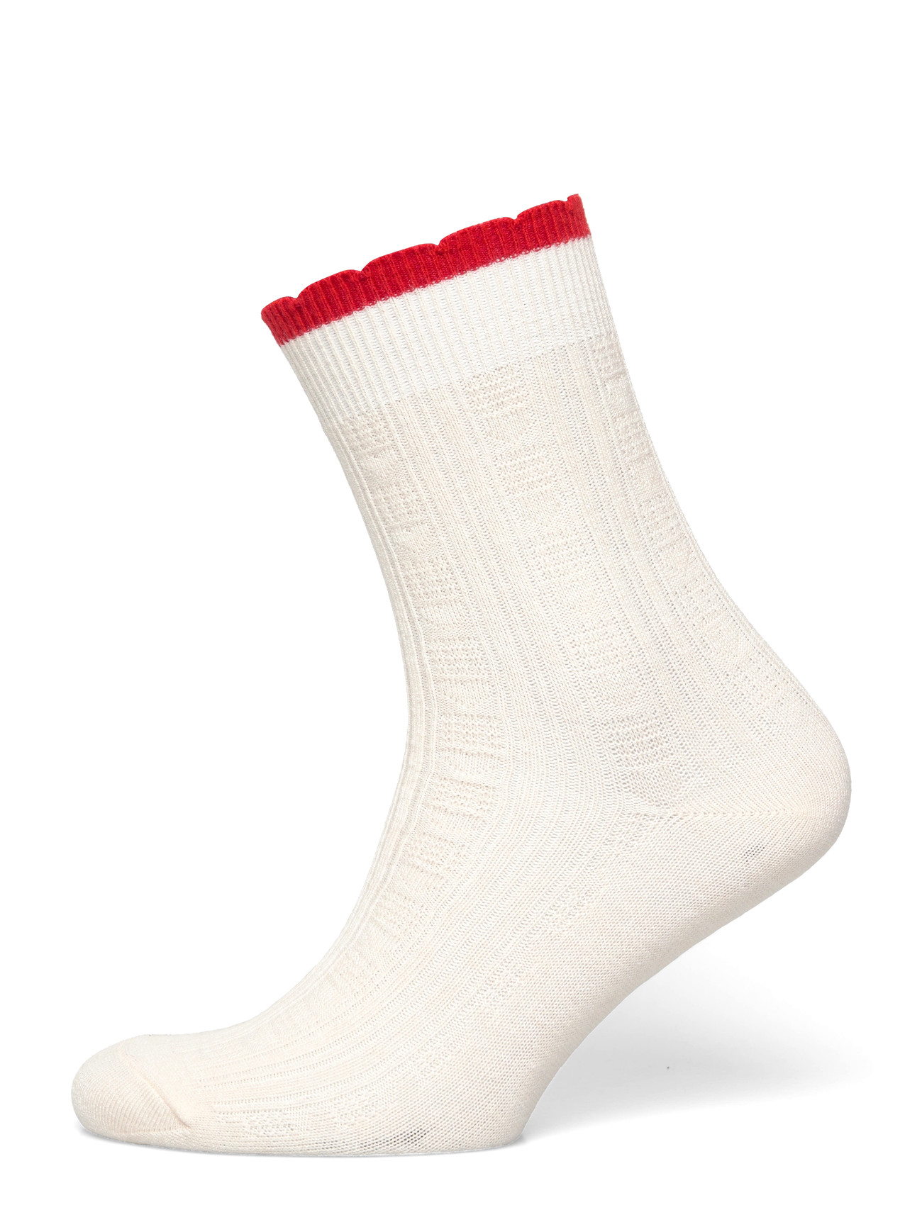 BECKSÖNDERGAARD Scallop Socke Cream - 39-41 - Damen