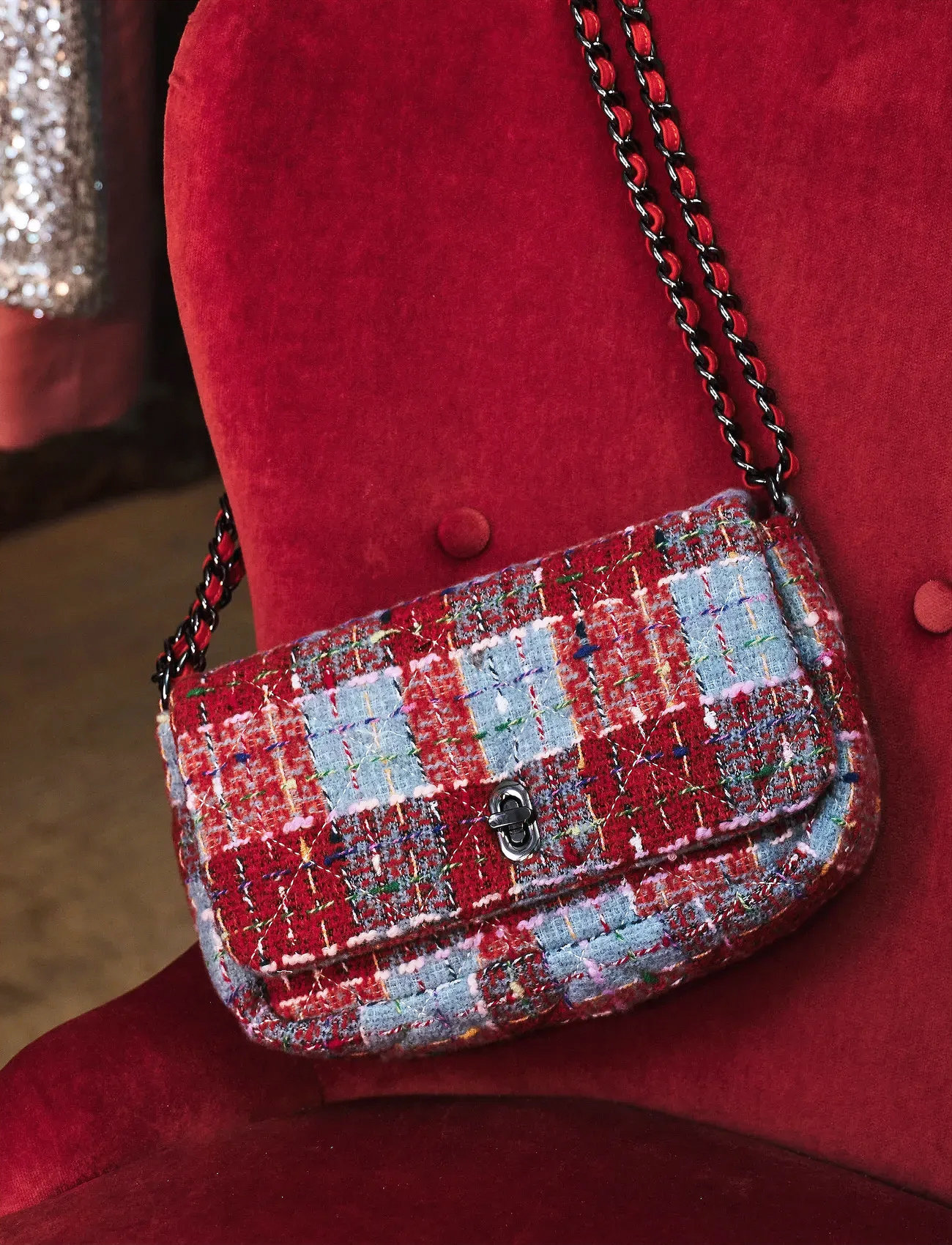 Becksöndergaard Beau Checked Hollis Bag, One Size, Orange, Tasker > Små Skuldertasker-Crossbody-Tasker, Dame