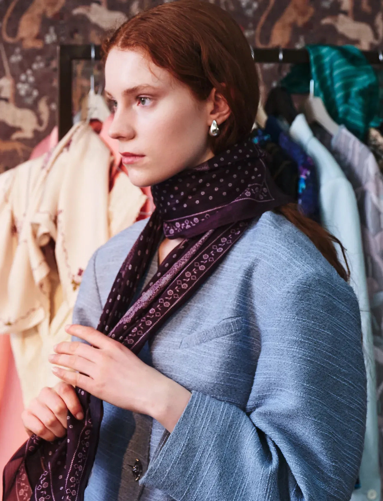 Becksöndergaard Lacia Tabby Sia Scarf, One Size, Purple, Tørklæder > Letvægtstørklæder, Dame