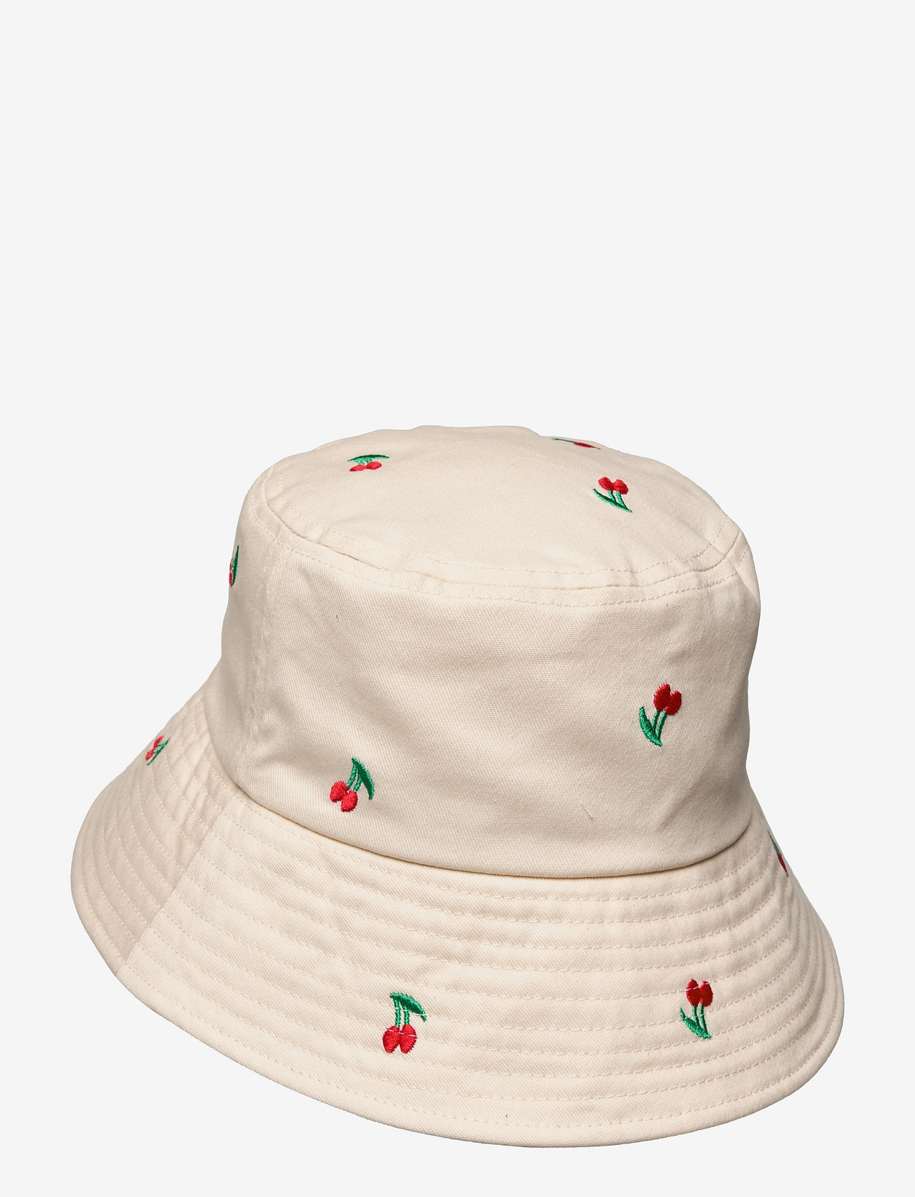 white cherry bucket hat