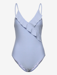 Striba Bly Frill Swimsuit - badedrakter - azure blue
