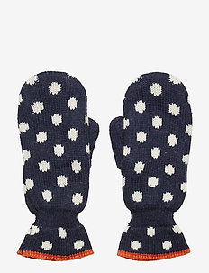 Emerald Dots Mittens - NAVY BLUE