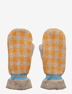 Emerald Winter Check Mittens - MELANGE BROWN