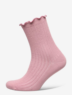 Olga Crochet Sock - regular socks - bridal rose