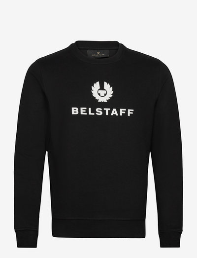 BELSTAFF SIGNATURE CREWNECK SWEATSHIRT Black / Off White - sportiska stila džemperi - black / off white