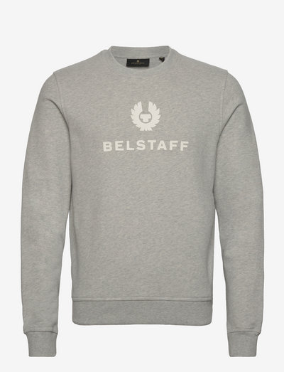BELSTAFF SIGNATURE CREWNECK SWEATSHIRT Black / Off White - sportiska stila džemperi - old silver heather