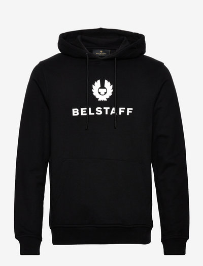 BELSTAFF SIGNATURE HOODIE Black / Off White - džemperi ar kapuci - black / off white
