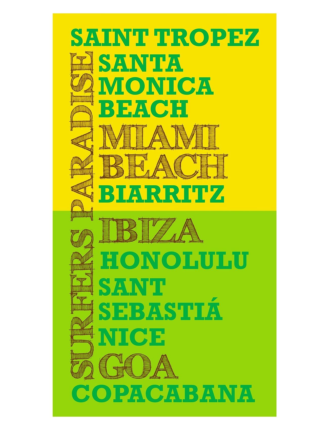 BERCATO Handtuch Printed Surfers Paradise Patterned - 76X152CM - Unisex