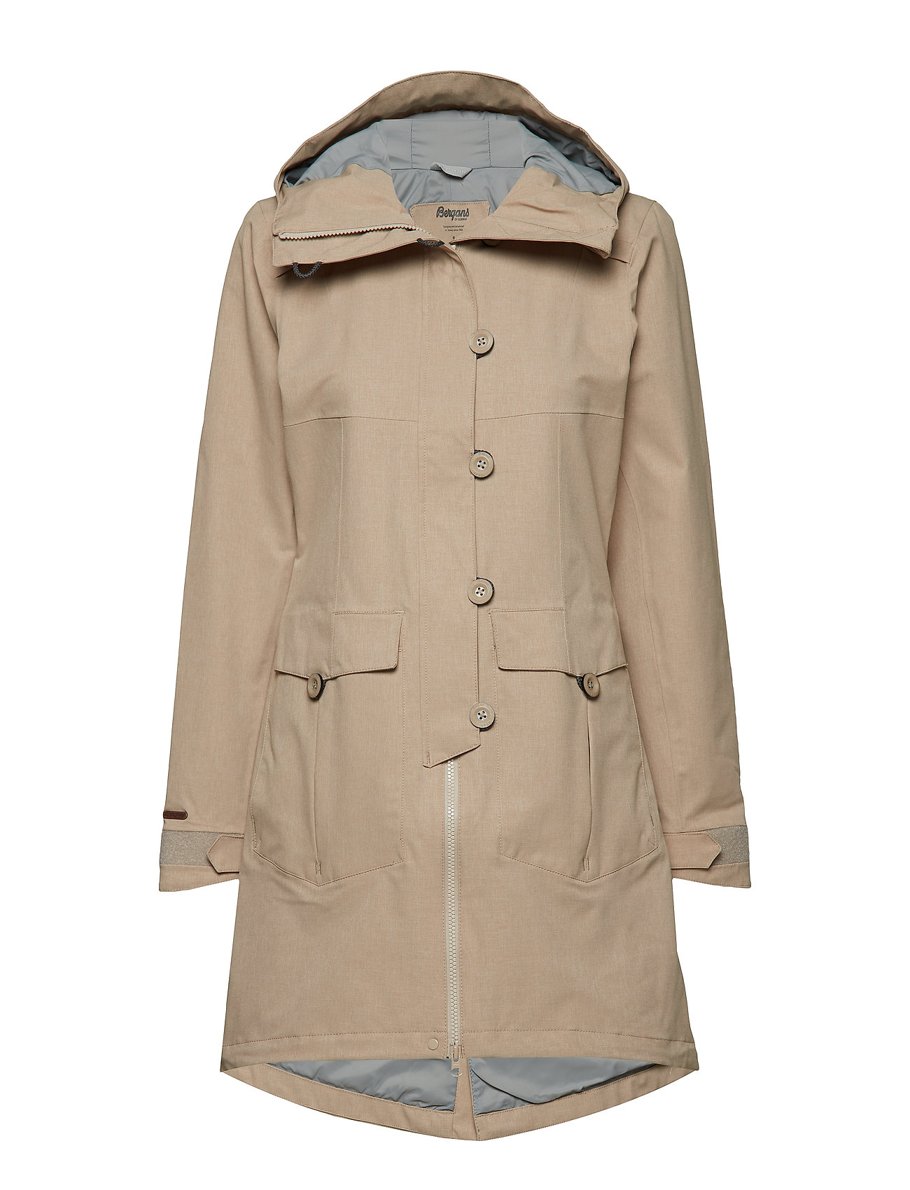 Bjerke Lady Coat Parka Lange Jas Beige Bergans bergans kopen in de aanbieding