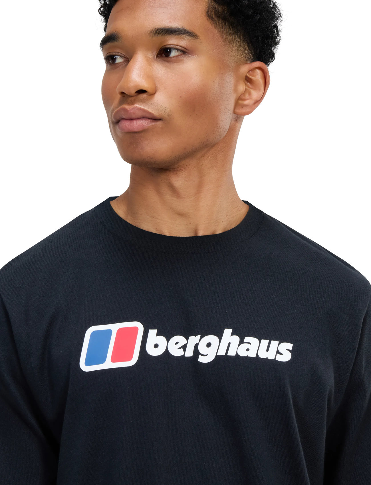 Berghaus Bg M Berghaus Big Logo Ls Tee, S, Black, Sport Polos > Sport Long-sleeved Polos, Herre