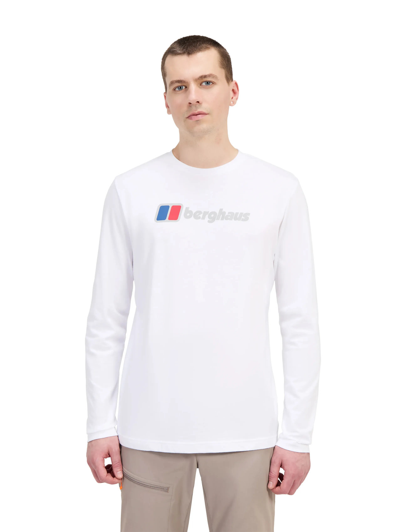 Berghaus Bg M Berghaus Big Logo Ls Tee, XL, White, Sport Overdele > Sport T-shirts, Herre
