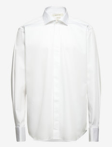 Asle l/s Tux Shirt - basic shirts - 101 real white