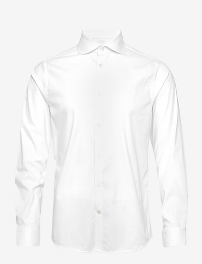 Erik  shirt solid - peruskauluspaidat - real white