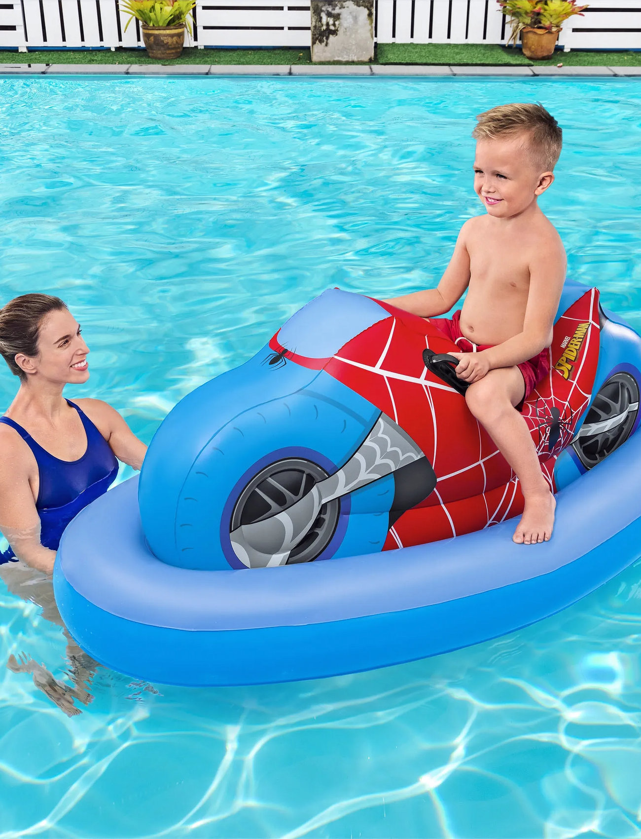 Bestway Spiderman 1.70M X 84cm Ride-On, One Size, Multi/patterned, Water Legetøj > Bath Rings & Bath Mattresses, Børn