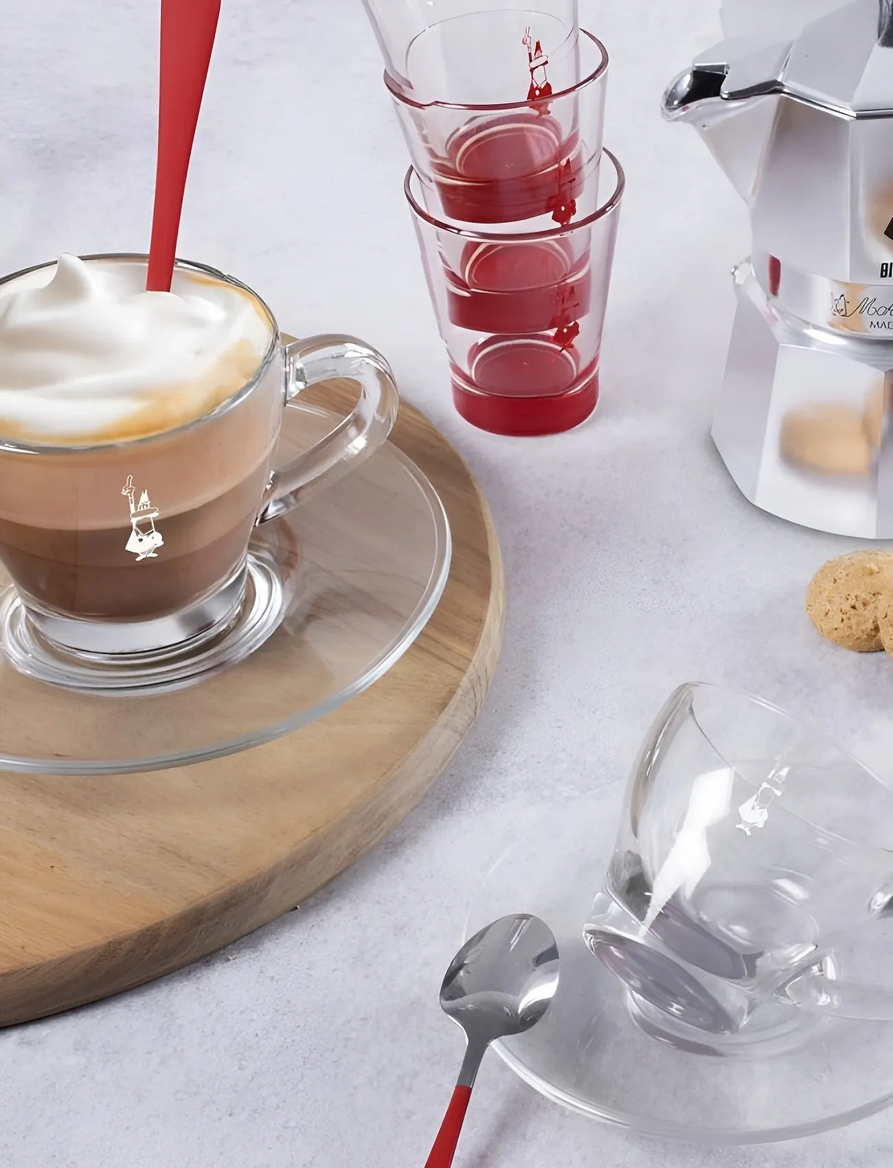 Bialetti Espresso Cup W.saucer Set/2 Vetro Bialetti , 9 CL, Nude, Kopper & Krus > Kaffekopper, Unisex