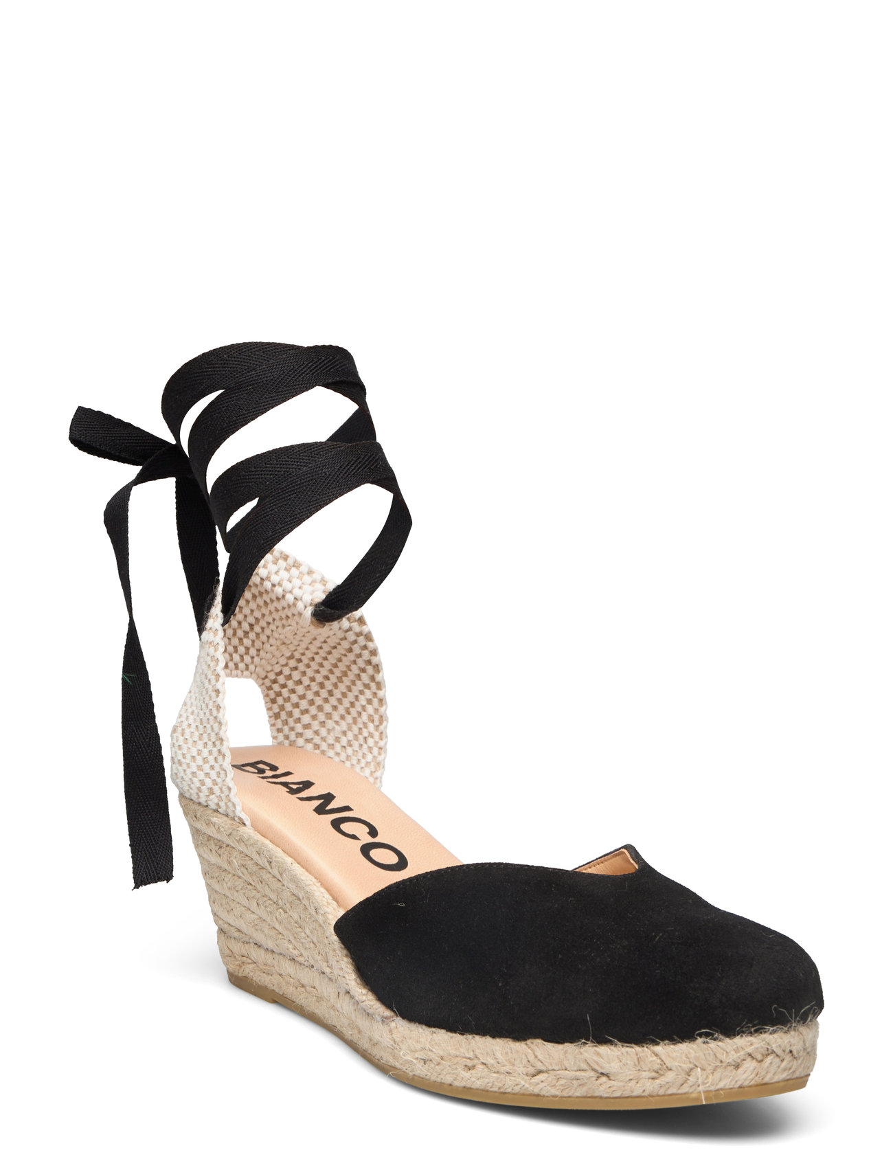 Biaibiza Wedge Espadrilles Suede Black Bianco