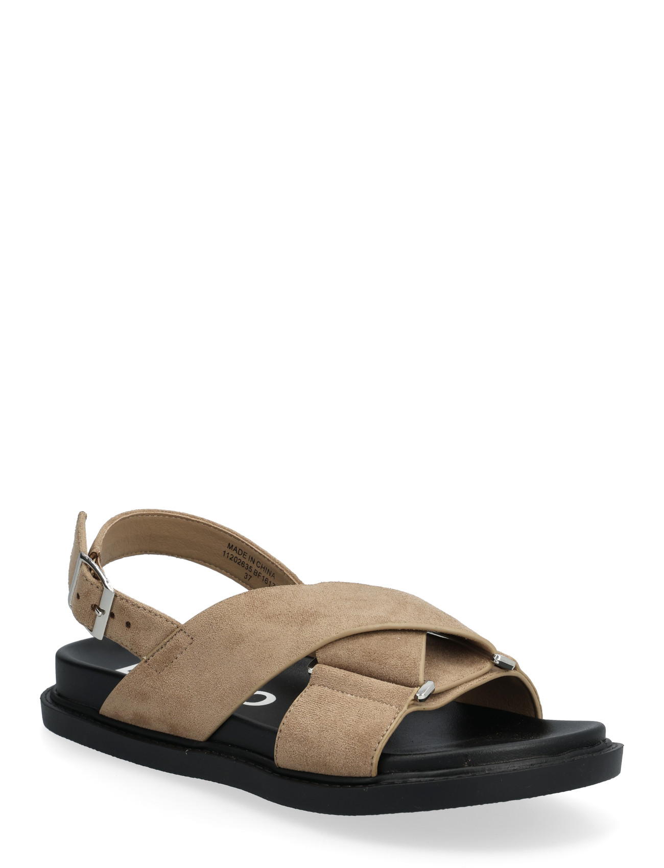 Bianco Biaoslo Cross Sandal Faux Suede, 39, Beige, Sandaler > Flade Sandals, Dame