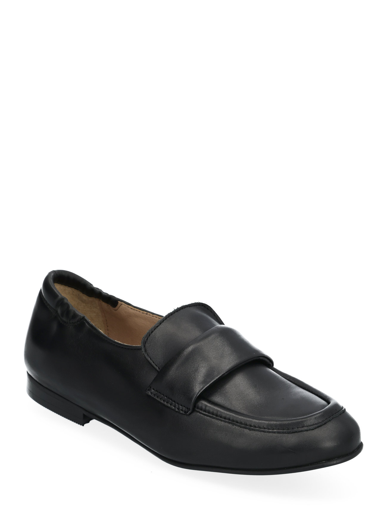 Biaamalie Padded Loafer Smooth Leather Loafers Flade Sko Black Bianco