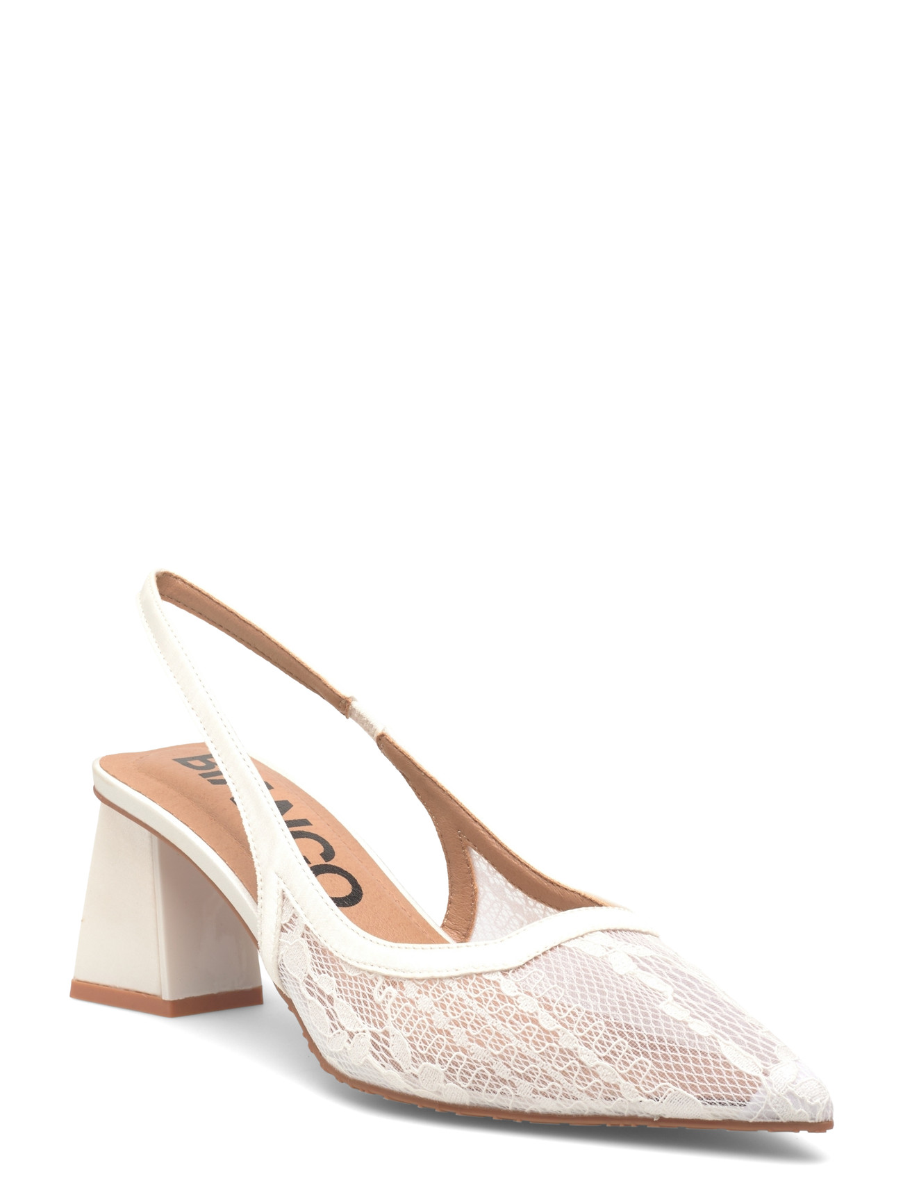Bianco Biamaralyn Slingback Mesh, 39, White, Hæle > Pumps, Dame
