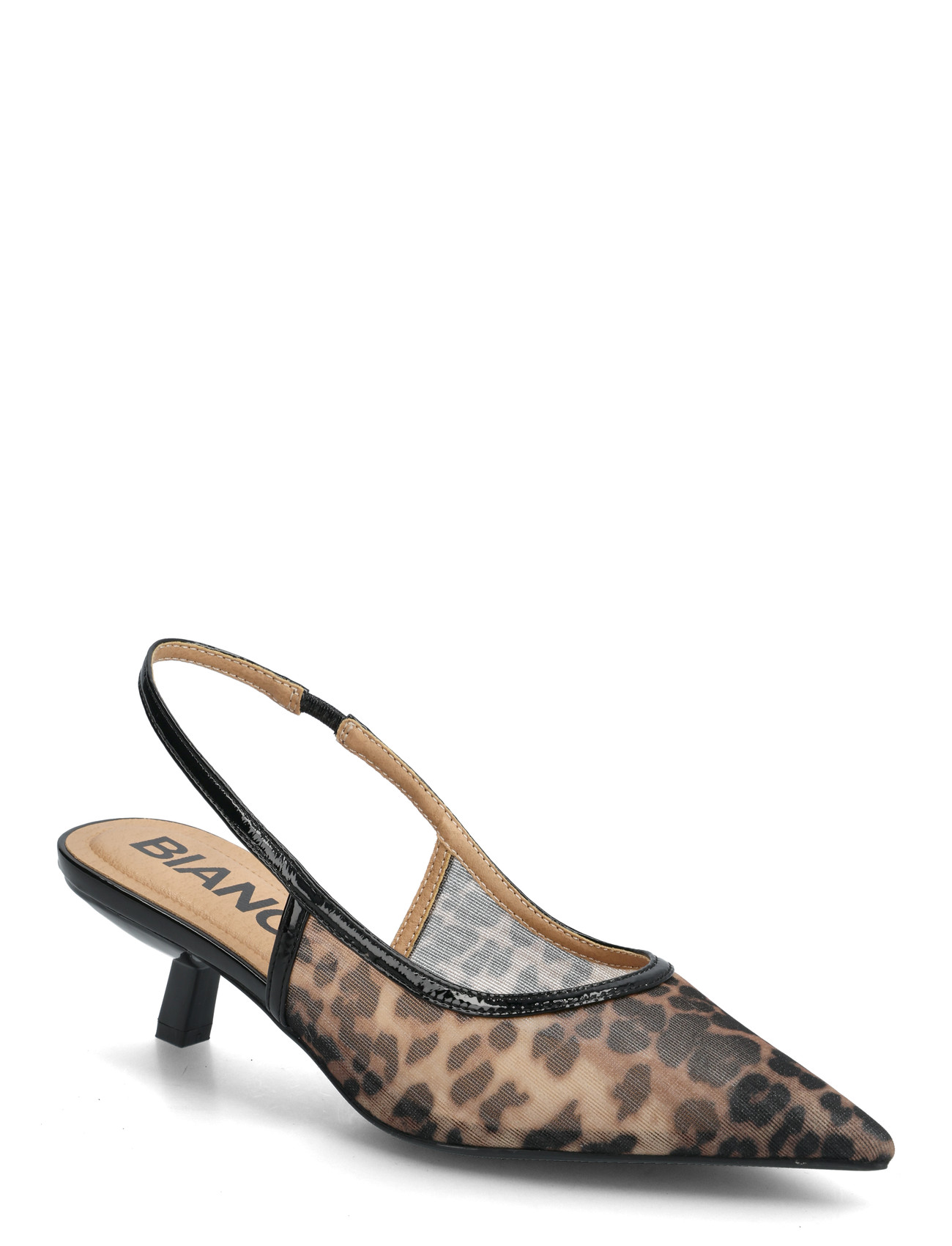 Bianco Biakristin Kitten Heel Slingback Mesh, 41, Multi/patterned, Sling Backs > Heeled Slingbacks, Dame