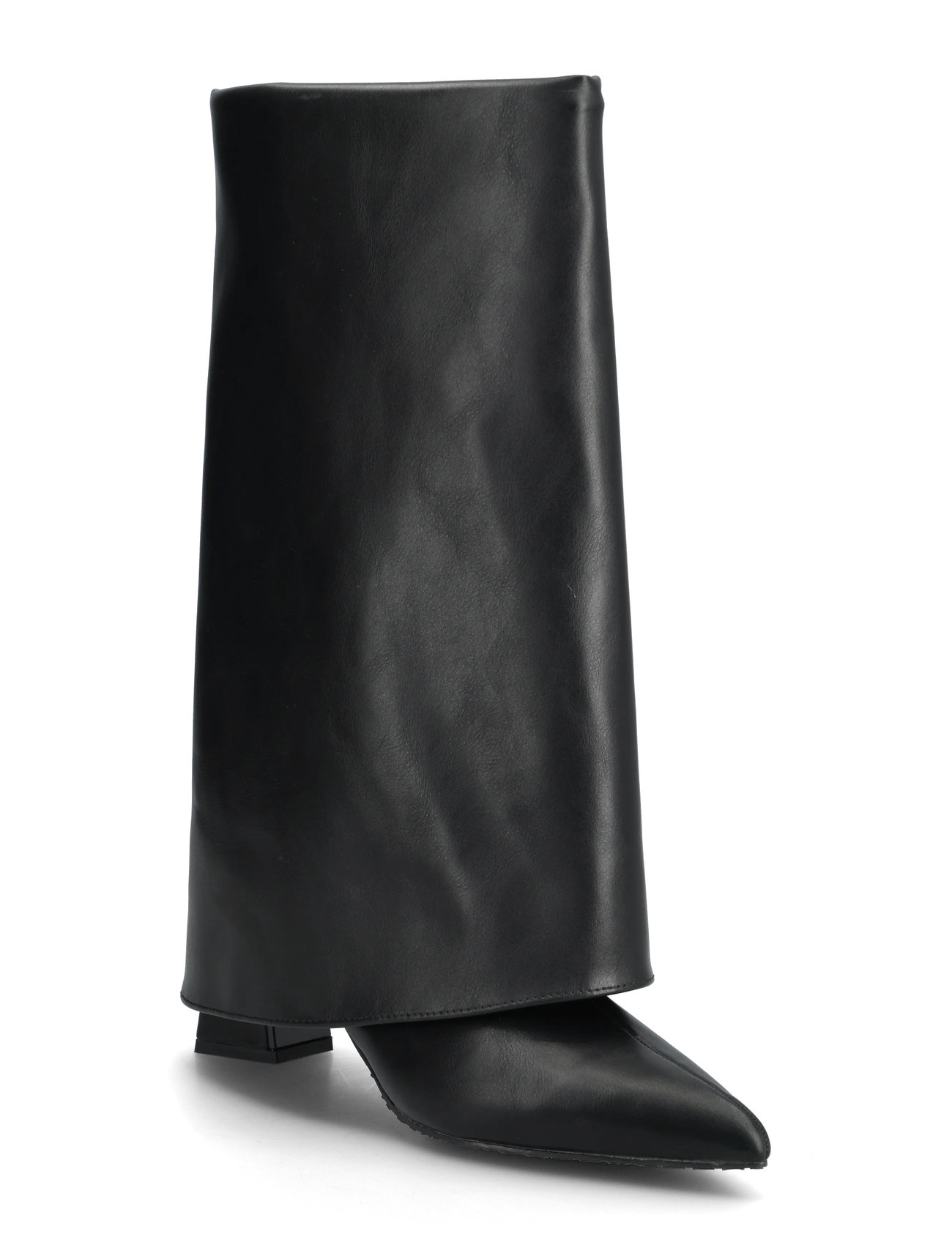 Bianco Biamaralyn Fold Over Boot Faux Leather, 38, Black, Tall Boots > Knee High Boots, Dame