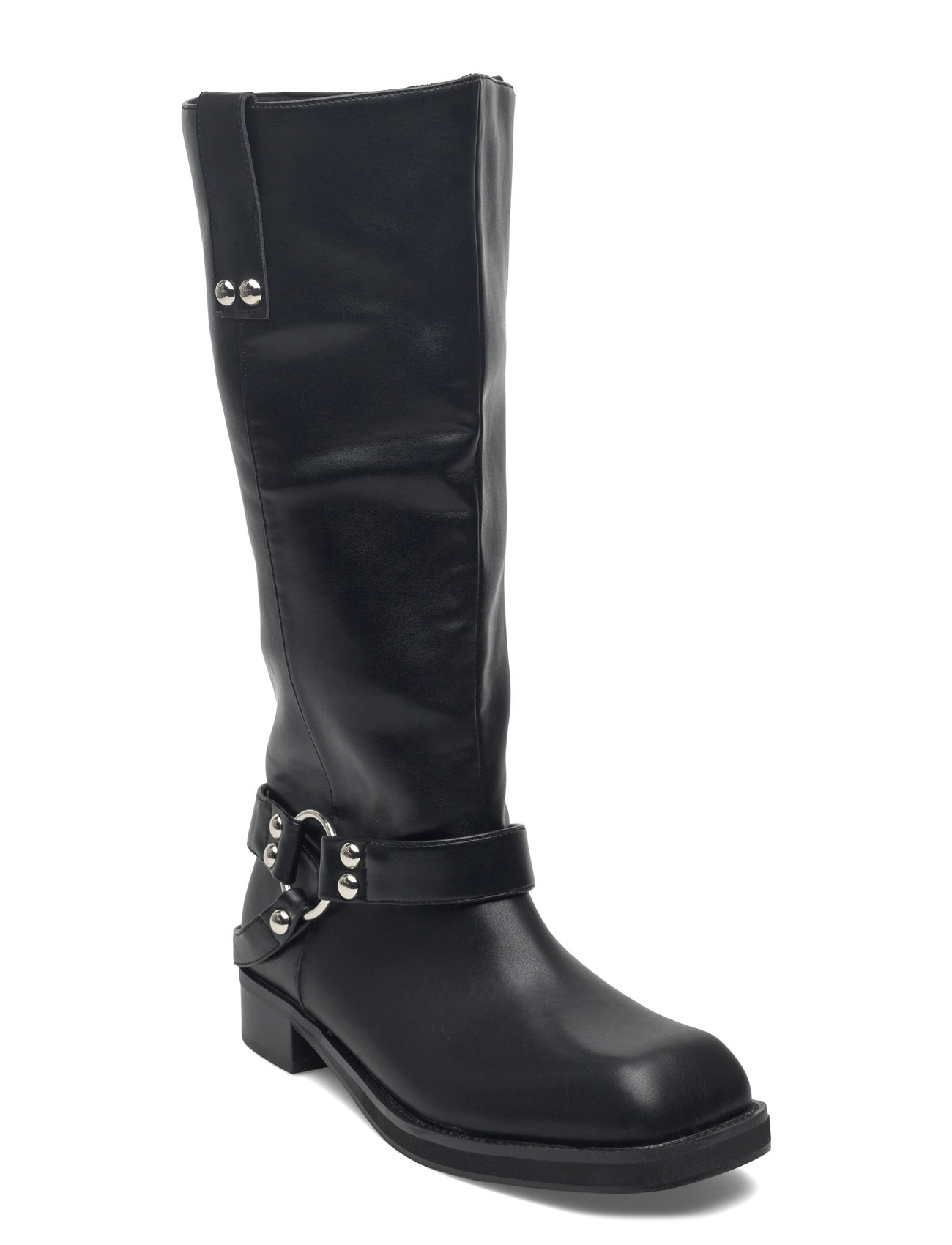 BIANCO Biajesse Pull On Biker Stiefel Faux Leder Schwarz - 39 - Damen
