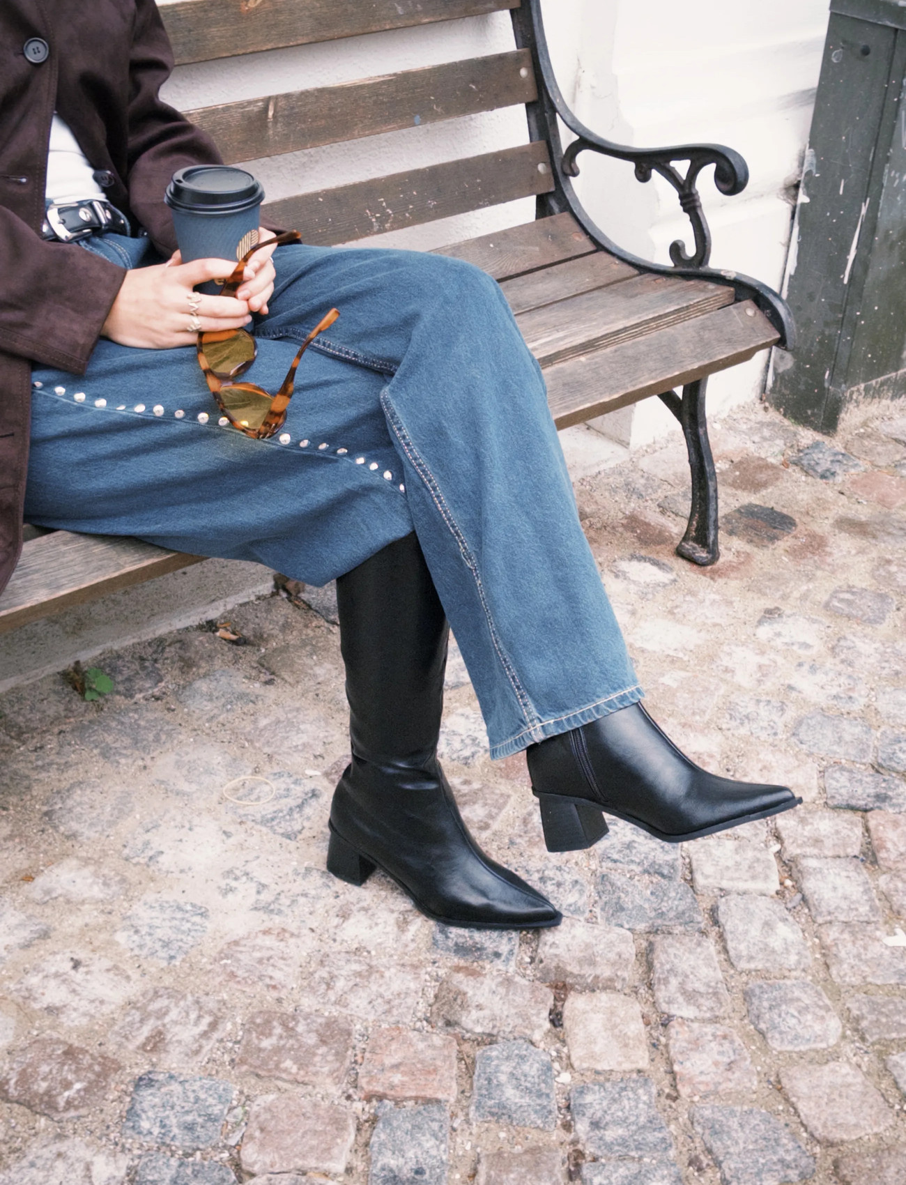 Bianco Bialeonora Tall Zip Boot Faux Leather, 37, Black, Tall Boots > Knee High Boots, Dame