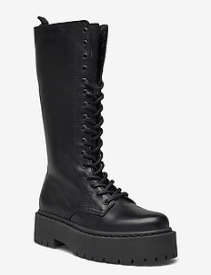 BIADEB Laced Up Long Boot - long boots - black