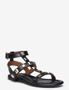 Sandals A1625 - matalat sandaalit - black calf/gold 802