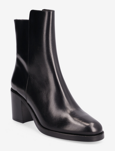 leather heeled ankle boots womens